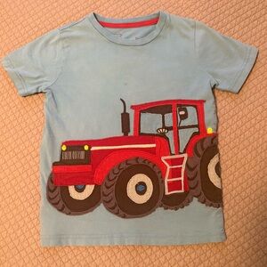 Mini Boden Light Blue Kids T-Shirt with Red Tractor